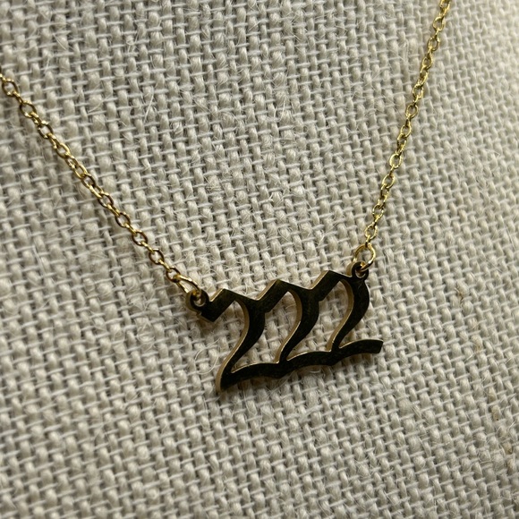 222 Angel Number Necklace Gold or Silver 18 inch length Stainless Steel‎ - Picture 7 of 10